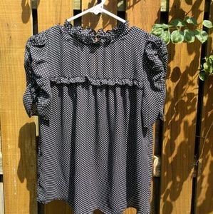 Who What Wear Polka Dot Blouse